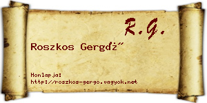 Roszkos Gergő névjegykártya